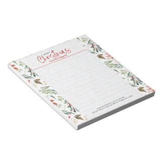 Christmas red berries and green winter foliage notepad