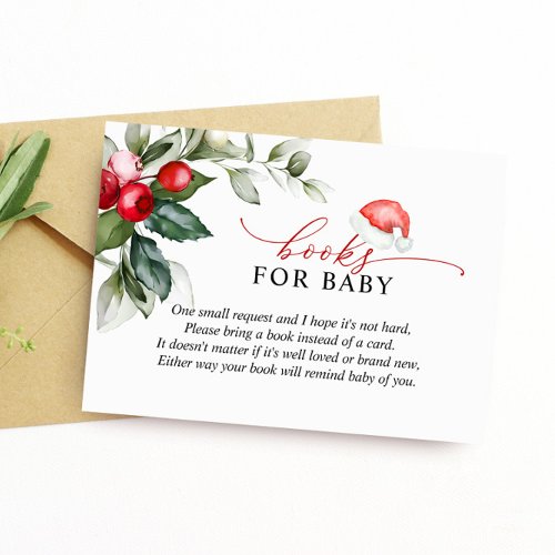 Christmas Red Berries Greenery Book for Baby Card
