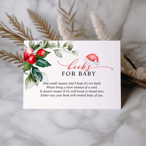 Christmas Red Berries Greenery Book for Baby Card