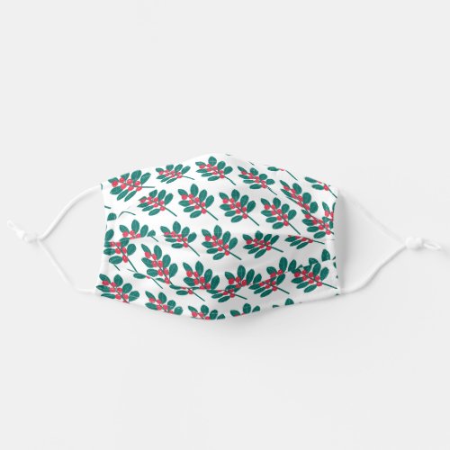 Christmas Red Berries Holiday Botanical Adult Cloth Face Mask