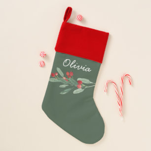 Christmas Red Berries Personalized Stocking