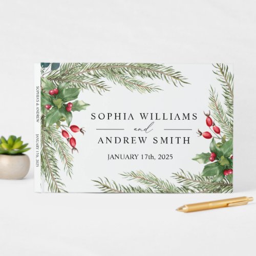 Christmas Red Berries  Wedding Guest Book