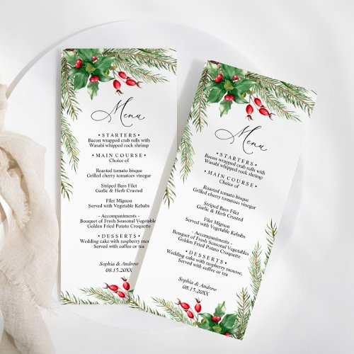 Christmas Red Berries Wedding Menu