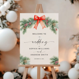 Christmas  Red Berries Wedding Welcome  Foam Board