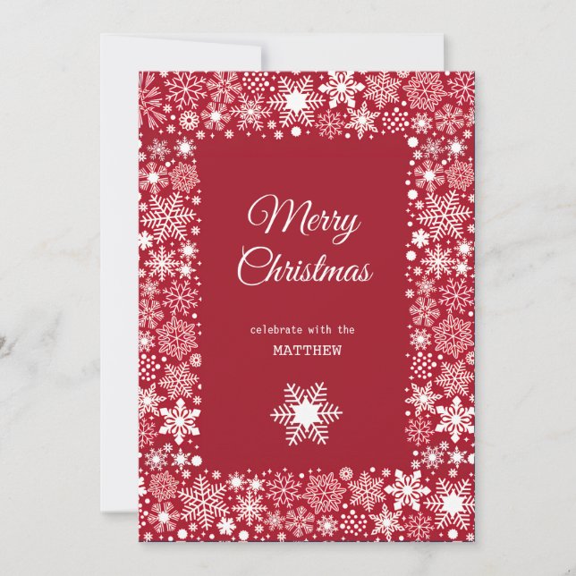 Christmas Red Berry Wreath Invitation (Front)