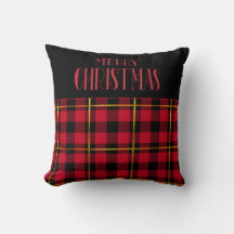 Christmas Red/Black Buffalo Check Throw Pillow