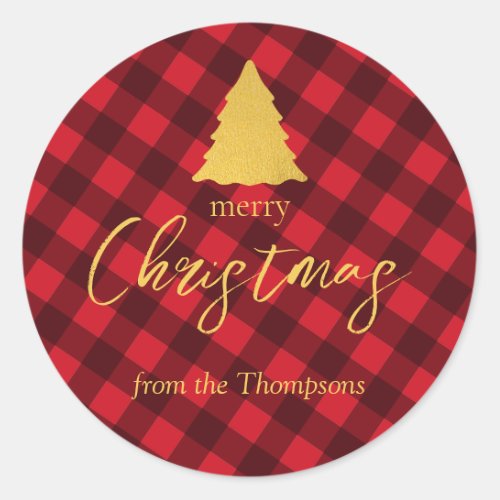 Christmas Red  Black Buffalo Plaid Xmas Tree Tags