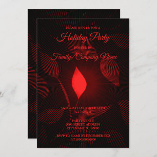 Christmas Red Black Elegant Holidays Invitation