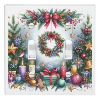 Christmas Red Bow / Green Garland 