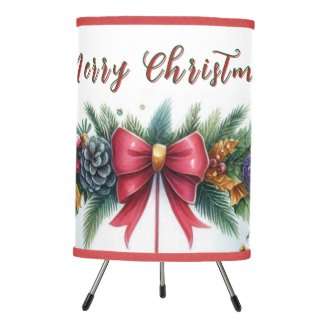 Christmas Red Bow / Green Garland 