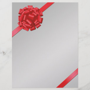 Christmas Red Bow - Letterhead Stationery
