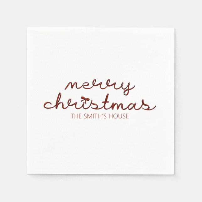Christmas Red Bow  Napkins (Front)