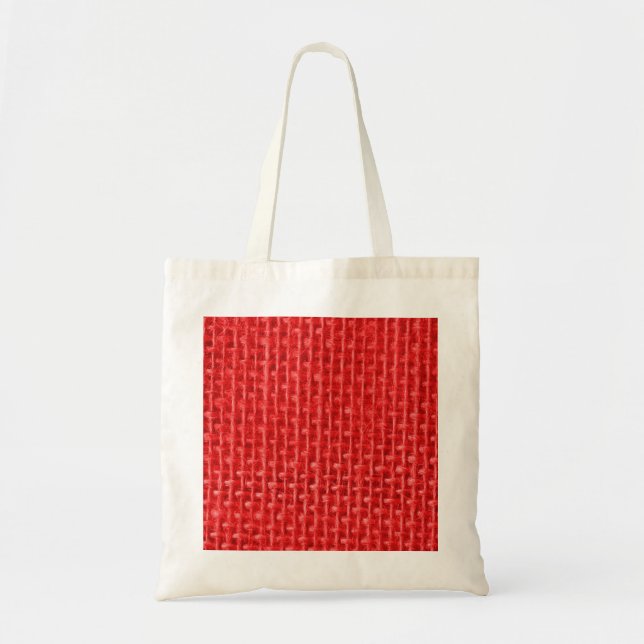 Christmas Red Burlap Tote Bag (Front)