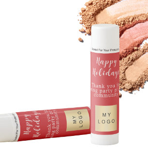 Christmas Red Business Holiday Giveaways Clients Lip Balm