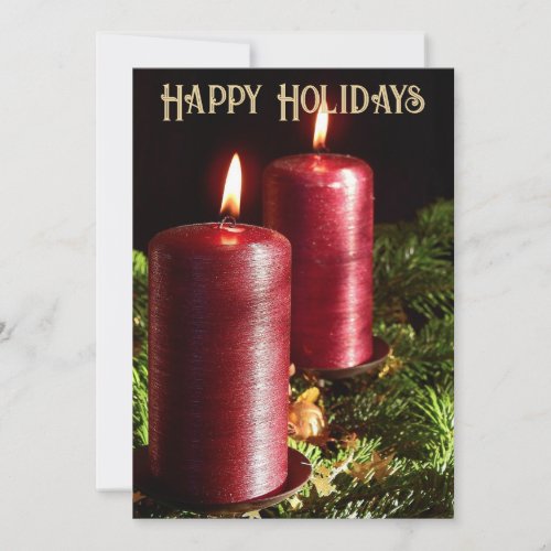 Christmas Red Candles Winter Holidays Holiday Card