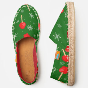 christmas red candy apples green  espadrilles