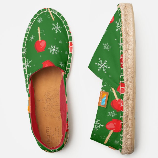 christmas red candy apples green  espadrilles (Side)