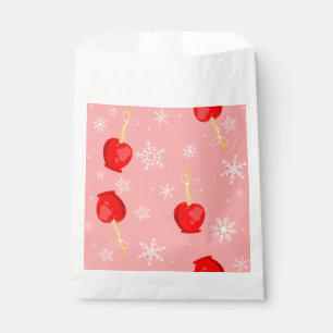christmas red candy apples pink  favor bag