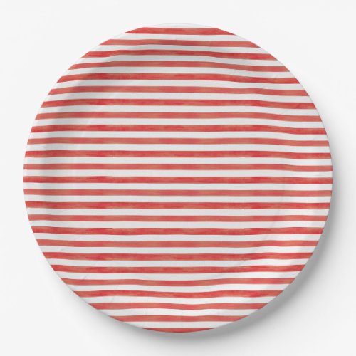 Christmas Red Candy Cane Stripes Paper Plates