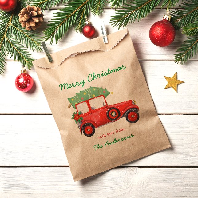 Christmas Red Car Holiday Favor Bags (Creator Uploaded)