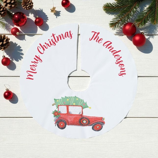 Christmas Red Car White Tree Skirt (Creator Uploaded)