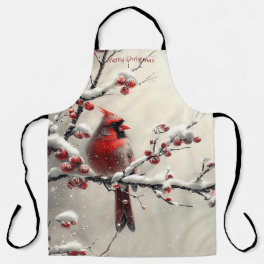 Christmas Red Cardinal Holiday Apron
