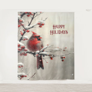 Christmas Red Cardinal Holiday Backdrop