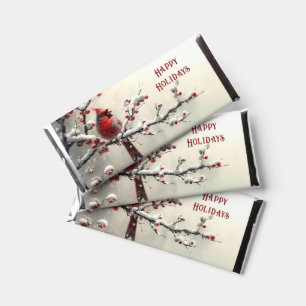 Christmas Red Cardinal Holiday Hershey Bar Favors