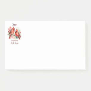 Christmas Red Cardinal Jesus Reason for Season Post-it Notes