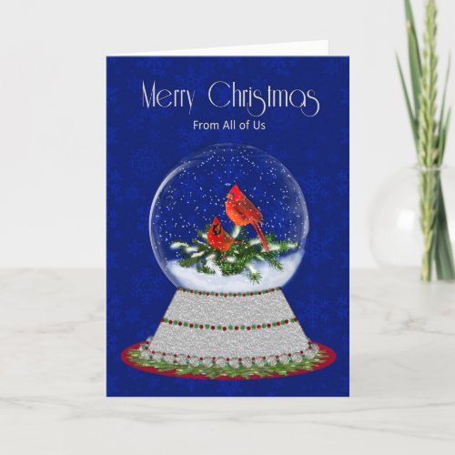 Christmas Red Cardinal Snow_Globe From All of Us Card