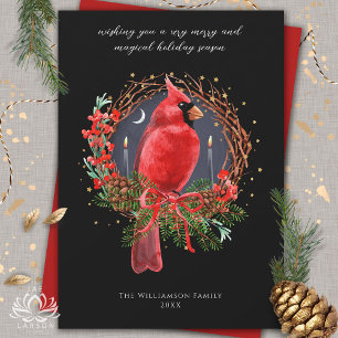 Christmas Red Cardinal Yule Solstice Holiday Card