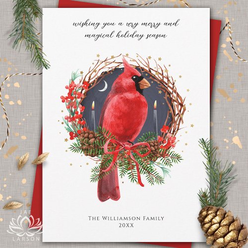 Christmas Red Cardinal Yule Solstice Holiday Card 