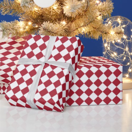 Christmas red classic check pattern wrapping paper