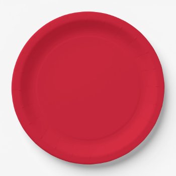 Christmas Red Color Xmas Holiday Paper Plates by Kullaz at Zazzle