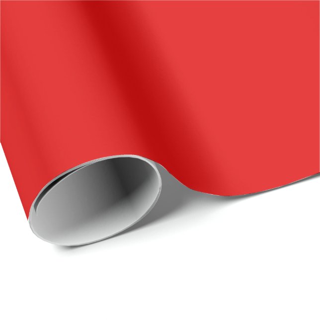 Christmas Red Colour solid minimalist Wrapping Paper (Roll Corner)