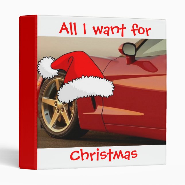 Christmas Red Corvette Binder (Front/Spine)