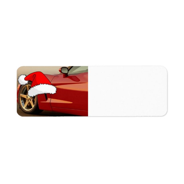 Christmas Red Corvette Label (Front)