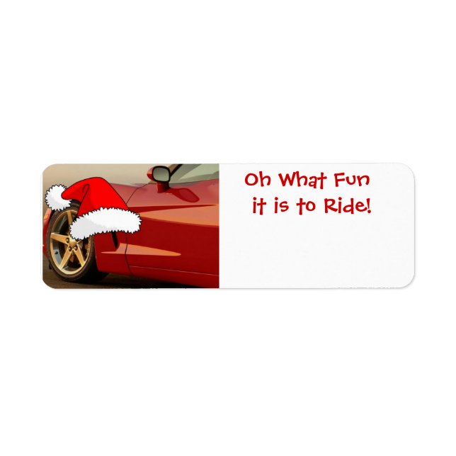 Christmas Red Corvette Label (Front)