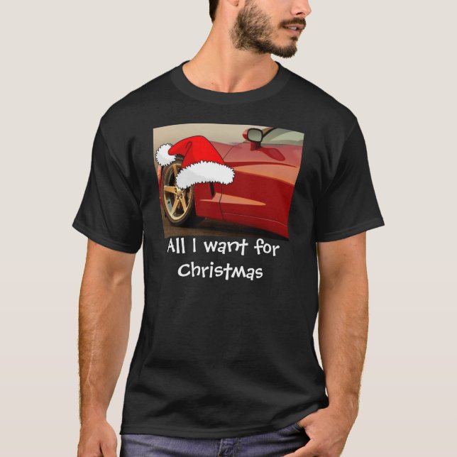 Christmas Red Corvette T-Shirt (Front)