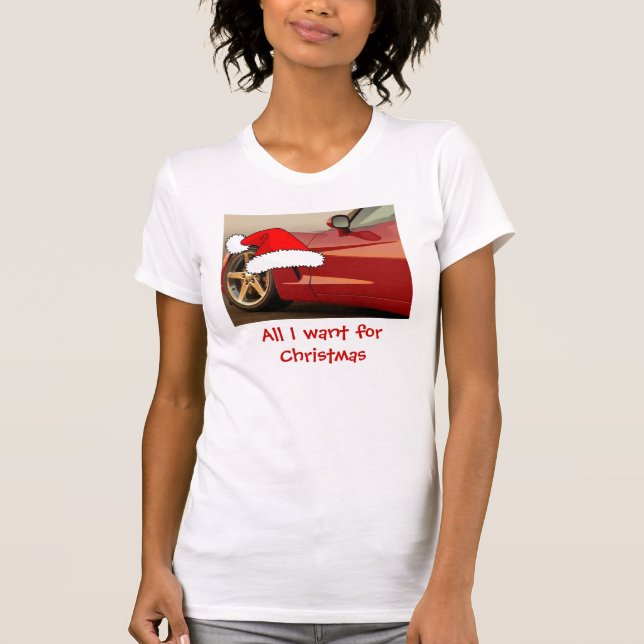 Christmas Red Corvette T-Shirt (Front)