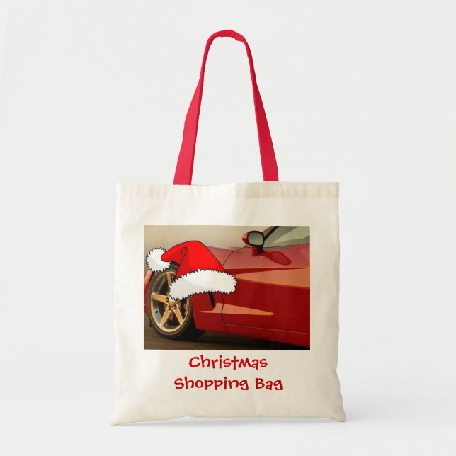 Christmas Red Corvette Tote Bag (Front)