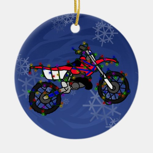 Christmas Red Dirt Bike Ornament