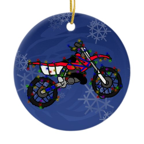 Christmas Red Dirt Bike Ornament
