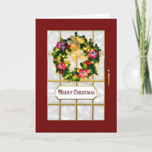 Christmas - Red Door/Wreath Holiday Card