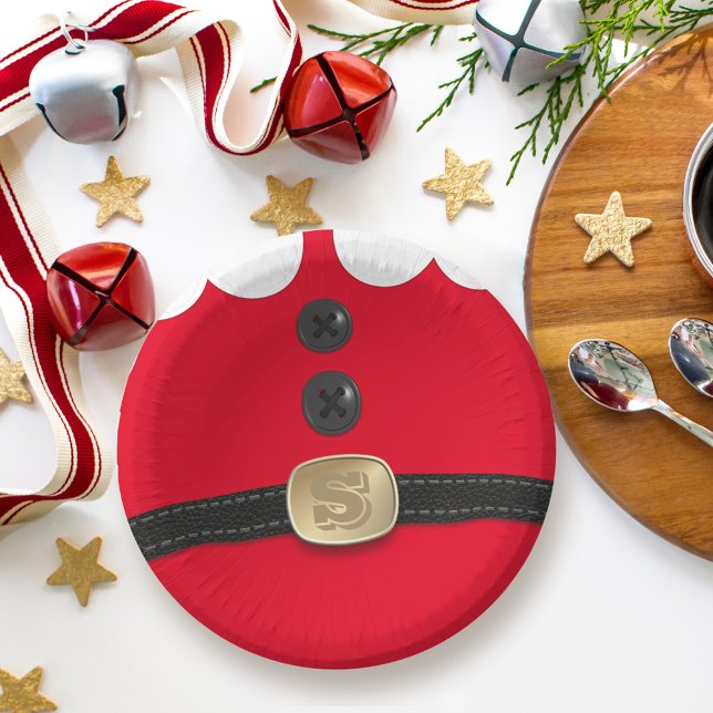 Christmas Red Elf Santa Suit Holiday Party Paper Bowls (Creator Uploaded)