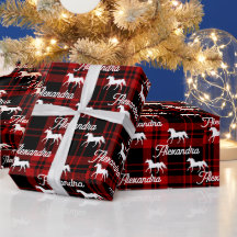 Christmas Red Equestrian Horse Personalized
