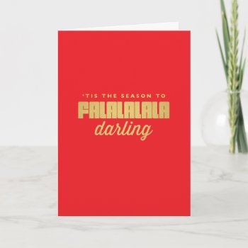 Christmas Red Falalalala Darling Holiday Card by TheSpottedOlive at Zazzle
