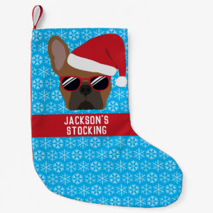 Christmas Red Fawn French Bulldog Small Christmas Stocking