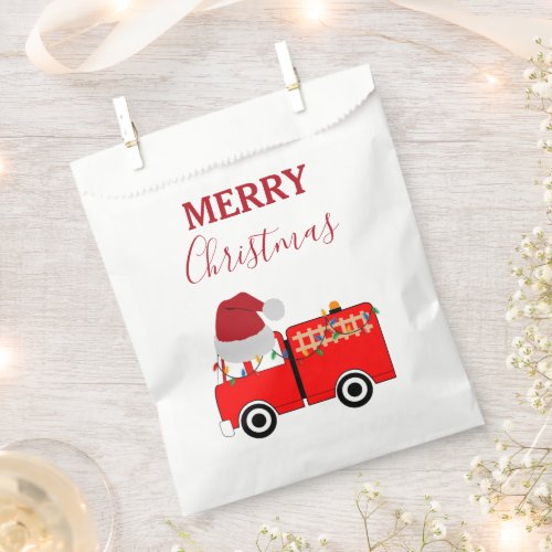 Christmas Red Fire Truck Favor Bag