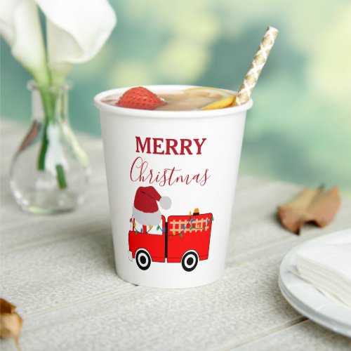 Christmas Red Fire Truck    Paper Cups